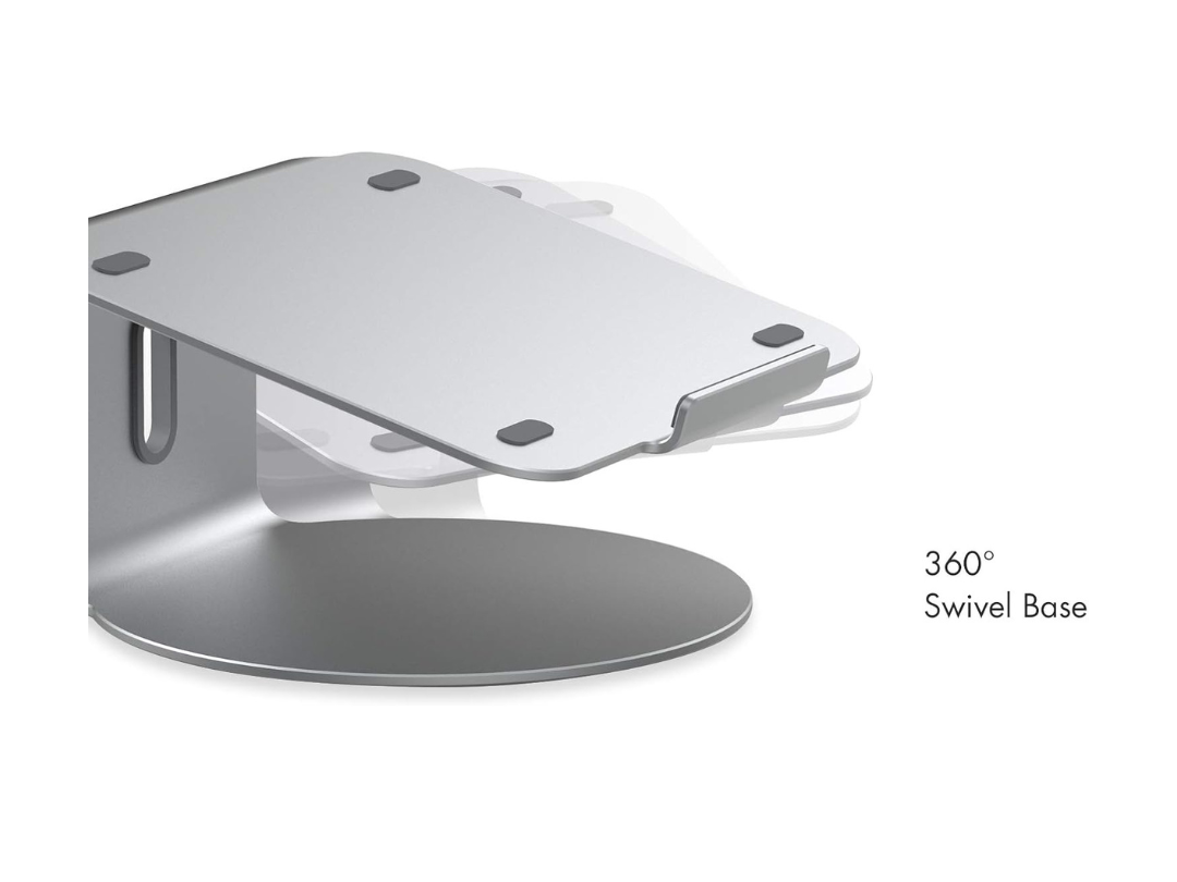 UPERGO Aluminum Laptop Stand with Swivel Base - Silver in Qatar UPERGO Aluminum Laptop Stand with Swivel Base - Silver in Qatar